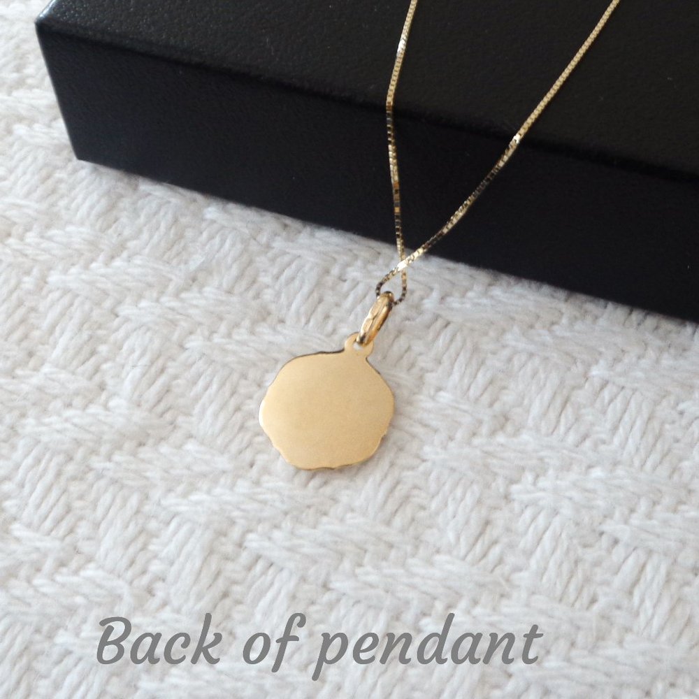 *SOLD* Genuine Gold St Christopher Pendant Necklace Real Gold Stamped 10K - Picture 5 of 5